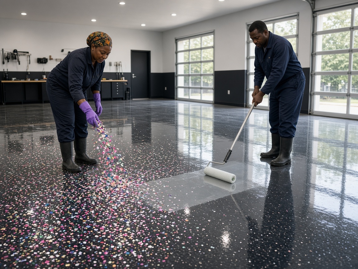 Epoxy Flakes floor course